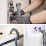 강철 클램프, 360 회전 커넥터 | 식기세척기, 싱크대 배출구, RV 시스템 적응형 솔루션을 위한 세탁물 배출 하우스 확장 Black1 : 베스트로아