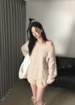 [울혼방/여리핏ღ]울 케이블 꽈배기 투웨이 원숄더 루즈 오버핏 니트 : VIVIPARK