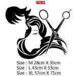 인테리어 포인트 벽스티커 스티커 미장원 벽지 장식 미용실 헤어샵 시트지 헤어 Bla M 28cm X 35cm : 신기도리