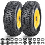 11x4.00-5 잔디깎이 타이어 플랫 프리, 2팩 11x4.00-5인치 및 휠, 제로 턴 프론트 타이어, 11x4-5 솔리드 3/4인치 5/8인치 1/2인치 정밀... 