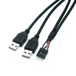 듀얼 USB 분배기 어댑 어댑터 MALE 내부 듀폰 커넥터 TO 케이스 PC 0 2m : 모노 데이즈