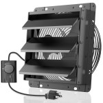 HG 파워 10인치 벽걸이 셔터 배기 팬 i e s 고속 647CFM 1400 속도 조절기 메쉬 스크린 업그레이드 구 다락방 창고용 1 10 inch Version... 