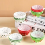 200개 크리스마스 컵케이크 종이컵 홈 장식 파티 만화 트리 엘크 베이킹 : 또또shop