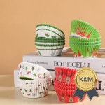 200개 크리스마스 컵케이크 종이컵 홈 장식 파티 만화 트리 엘크 베이킹 : 또또shop