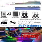 18 in 1 RGB 심포니 분위기 램프 키트 부품 메인/서브 컨트롤러 발 보관 라이트 스피커 20CM 35CM 75CM 110CM 라이트 스트립... 