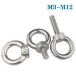 스테인리스 스틸 리프팅 아이 너트 나사 링 아이 볼트 링 후크 너트 나사 M3 M4 M5 M6 M8 M10 M12 304 1-2 개 : 루카스알파
