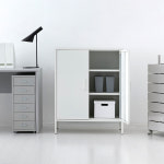 MKB 캐비넷 모던세로중 2문 수납장 8001015 80x40x102, 3단, 화이트 4893.3480 : 마켓비 공식스토어