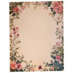 빈티지 플로럴 보더 문구류 종이 - 잉크젯/ 프린터용 60매 예쁜 편지지 : 블룸앤조이몰