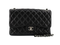 [중고명품] 샤넬 클래식 점보 램스킨 플랩백 라지 은장 체인 : 중고명품 벨로라