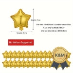 창장식 및 황금 별에 적합한 5인치 다섯개 알루미늄 필름 풍선 50개 : 또또shop