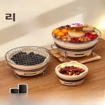 Urbanwave 야외 바베큐 세트 세라믹 코팅 숯불 그릴 차 요리 화로 휴대용 캠핑 여행 장비 5인 이상용 : 트레이드셀67