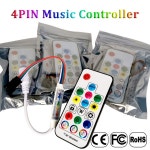 음악 LED 컨트롤러 미니 원격 358 모드, 5050 RGB 개별 주소 지정 스트립 라이트 패널, DC USB, 5V, 12V, 4 핀, 17 키 : 써리식스코퍼레이션