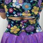 라인댄스복 꽃나염뒷트임티 라인댄스 상의 : 프리티라인 댄스복