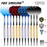 12개입 여우 스마일 18g 전자 소프트 다트 알루미늄 샤프트 포함 : 바이셀원제로나인