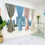 붙이는 암막커튼 작은창 창문 짧은 원룸 커튼 : 똑소녀