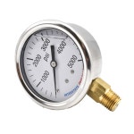 공기역학 G7022-5000 오일 충전 압력 게이지 5000 PSI 2-1/2 인치 다이얼 1/4 NPT 하단 마운트 0 - 160 PSI Bottom Mount : D글로벌