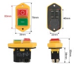 YCZ3-A 전자기 스위치 4/5 핀 110/220V On Off 푸시 버튼 재시작 및 저전압 보호는 KJD17을 대체할 수 있습니다. : 대행왕차오