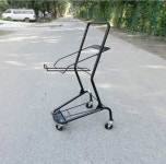 미니 마트용 쇼핑카트 슈퍼 캐리어 접이식 핸드 카트 예쁜 블랙 : 오케이후