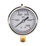 공기역학 G7022-5000 오일 충전 압력 게이지 5000 PSI 2-1/2 인치 다이얼 1/4 NPT 하단 마운트 0 - 160 PSI Bottom Mount : D글로벌