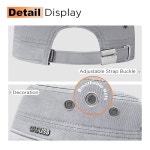 CACUSS 남성용 면 육군 모자 생도 모자 트럭 운전사 아빠 모자 밀리터리 플랫 탑 조절 가능한 빈티지 야구 모자 P0042_라이트 그레이 One... 