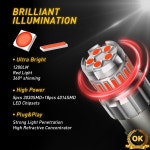 AUXITO 2Pcs 1156 LED Canbus P21/5W BAY15D 램프 전구 빨간색 흰색 DRL 자동차 주차 위치 백업 역방향 조명 : 트레이드셀74