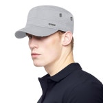 CACUSS 남성용 면 육군 모자 생도 모자 트럭 운전사 아빠 모자 밀리터리 플랫 탑 조절 가능한 빈티지 야구 모자 P0042_라이트 그레이 One... 