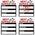 오일 교환 유지 보수 서비스 알림 스티커 창문 직사각형 접착 라벨 자동차 다음 DUE 300 개 2in 5cm : 다운 상사