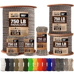 파라코드 로프 3종 - 미국산 750파운드 100 나일론 타입 IV 11 스트랜드 코어 연속 스풀 550 코드보다 더 강함 Black 25 ft : 다마켓001