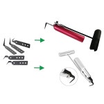 자동 유리 설치를 위한 LUAZEX 프로페셔널 자동차 디자인 길이 스트레이트 3 키트 블랙 제거 메탈 및 앞유리 35인치 도구 나이프 : 해직자