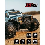 rcxperts HSR G2201-A RC 크롤러 지프, 1/16 4WD 2.4G 오프로드 전체 비례 원격 제어 트럭 록 조명, 취미 장난감 - 그린 Brown... 