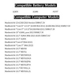 7.6V 7200mAh 노트북 배터리 A1405 (에어 13인치 A1369 A1466 A1377 2011-2015년형 호환) : 북한강상사
