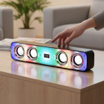 7NC 블루투스 무선 스피커 고출력 20W LED 휴대용 무드등 사운드 바 컴퓨터 노트북 : 리빙케이 주식회사