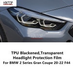 BMW 호환 2 시리즈 그란 쿠페 20-22 F44 TPU 블랙 투명 헤드라이트 보호 필름 수정 : 줄무고