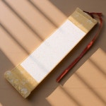 무지 쌀 종이 스크롤  서예 연습용 나무 막대가 있는 선화용 화 걸이용 장식 : 신김물산