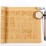 바틱 반숙 쌀 종이 브러시  서예 그리드  미니 소형 소형 일반 스크립트  작품  Xuan 48x180 cm  10 장 : 신김물산