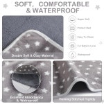 Tranqun 4개 강아지 소변 패드 방수 재사용 가능한 훈련용 세척 가능한 소변 패드 강아지 고양이 담요 반려동물 상자 매트 담요 별 패턴 동물... 