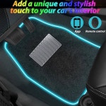 소프트 카 플로어 매트, 앱 컨트롤 가죽 인테리어 자동차 조명... 핏 블랙 카펫, 미끄럼 방지 방수 RGB 장식 액세서리, SUV, 세단, 지프 : 픽더월드몰