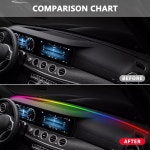 라이팅 바, 윈드실드 고무 씰 갭 필러 RGB LED 스트립 대시보드, 자동차 네온 액센트 액세서리, 원격 앱 음악 동기화, 4.92피트 / 1.5m : 픽더월드몰