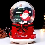 크리스마스 선물 소녀 뮤직 평화로운 결정구 박스 소년 산타클로스 장식 회전하는 1 서 있는 인형 음악 컬러 조명 흔들리는 눈 : 다담았다