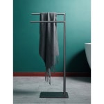 타월 구리버클 수건스탠드 리조트 이동식 옷걸이 거치대 신혼집 건조대 화장실 욕실 수건걸이 18 아검정 B타입 82cm 스테인리스 스틸봉 : 다아힌