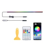 라이팅 바, 윈드실드 고무 씰 갭 필러 RGB LED 스트립 대시보드, 자동차 네온 액센트 액세서리, 원격 앱 음악 동기화, 4.92피트 / 1.5m : 픽더월드몰