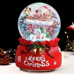 크리스마스 선물 소녀 뮤직 평화로운 결정구 박스 소년 산타클로스 장식 회전하는 1 서 있는 인형 음악 컬러 조명 흔들리는 눈 : 다담았다