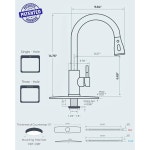 수도꼭지, 하이 아크 싱글 핸들 클래식 스테인리스 스틸 싱크대 수도꼭지 1개 또는 3개, 농가 캠핑카 세탁소 RV 바에 적합 : 올뉴 소피마르셀 프로