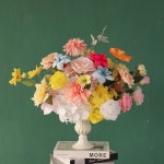 베이비 샤워 장식 라이트 핑크 블루 럭셔리 인공 꽃꽂이 웨딩 이벤트 배경 소품 J2692 : 포리투코퍼레이션