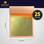 블랫골드 회화, 23k 공예용 3.4인치] 예술 - 루즈 [25장, 및 골드 바나바스 리얼 시트 21K Transfer Patent 10 : 글로베라02