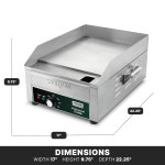 워링 커머셜 WGR140X 조리대, 14인치 조리면, 120V, 1800W, 5-15상 플러그, 실버 14 Inch | Model WGR140 : 수플르