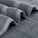 텍스타일라 8피스 타월 세트 - 100 면, 매우 부드럽고 흡수력이 뛰어난 목욕 2개(27x54), 핸드 2개(16x28), 수건 4개(13x13) 라이트 그레이... 