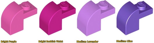 레고 경사 곡선 Slope Curved 2 x 1 x 1 1/3 6091 Bright Purple ,Bright Reddish Violet,Medium Lavender : 아이엠브릭