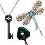 버튼 목걸이 잠자리 헤어 클립 할로윈 코스프레 코스튬 액세서리 성인 여성 남성용 : 아가페컴퍼니