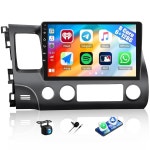 6+128G 8 코어 안드로이드 15 자동차 라디오 스테레오 혼다 시빅 2006 2007 2008 2009 2010 2011 무선 CarPlay 안드로이드 오토, 10.... 